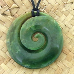 NEW ZEALAND GREENSTONE KORU FLOWER PONAMU 1